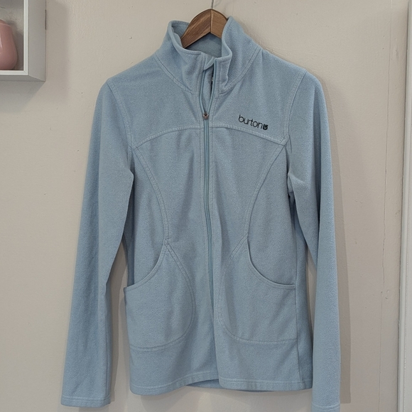 Vintage Burton Women's Sky Blue Fleece Snowboard Jacket M - Picture 1 of 7